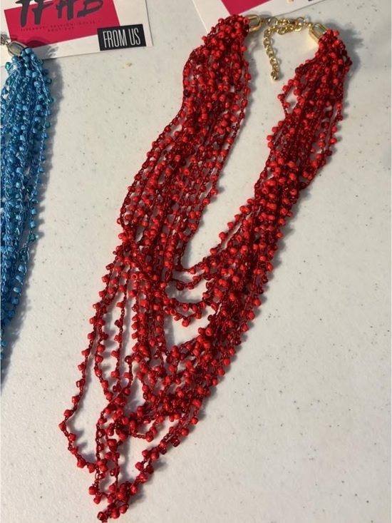 Custom Ink Jewelry - Red Beaded Necklace ❤️❤️❤️